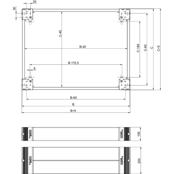 Socle frontal SF SM 100x1000