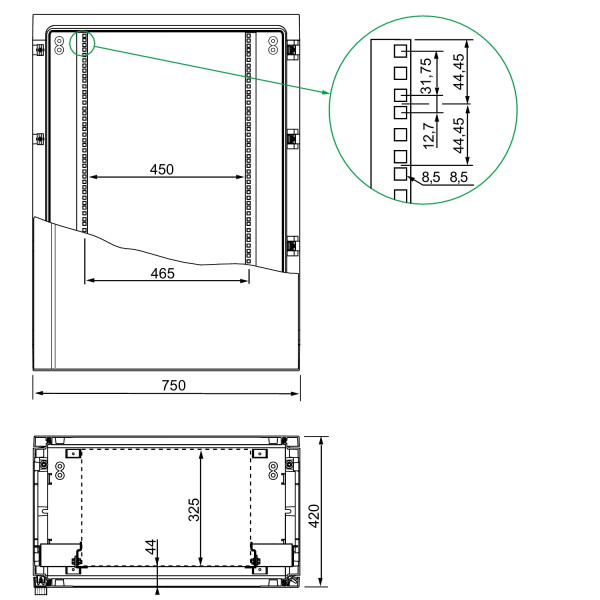 2 montants/PLA10 p/plat ou ch mod