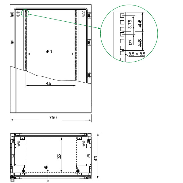 2 montants/PLA10 p/plat ou ch mod