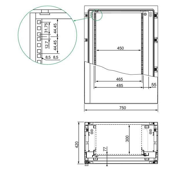 2 montants/PLA10 p/plat ou ch mod
