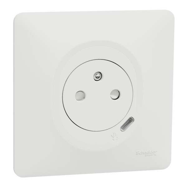 Ovalis - combi 2p+t 16a affleurante+chargeur usb-c 10,5w - connex. auto - blanc