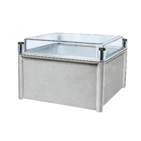 Thalassa pls - boite avec couvercle transparent 18x27x18 ral 7035