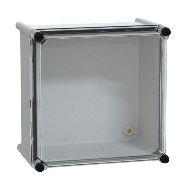 Thalassa pls - boite avec couvercle transparent 27x27x18 ral 7035
