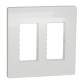 Schneider unica2 - support + plaque boîte concentration - 2 col de 2 mod - blanc