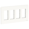 Schneider unica2 - support + plaque boîte concentration - 4 col de 2 mod - blanc