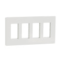 Schneider unica2 - support + plaque boîte concentration - 4 col de 2 mod - blanc