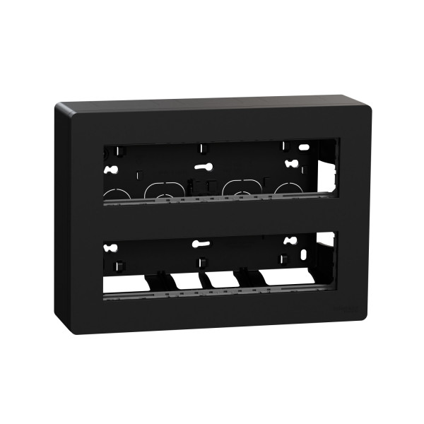 Unica - boîte de concentration saillie complète - 2 rang de 8 mod - anthracite