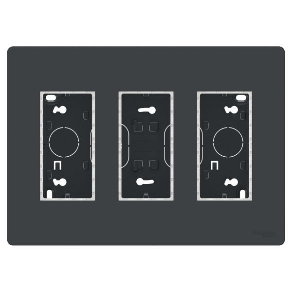Schneider unica2 - boîte de concentration saillie complète - 3 col de 4 mod - anthracite