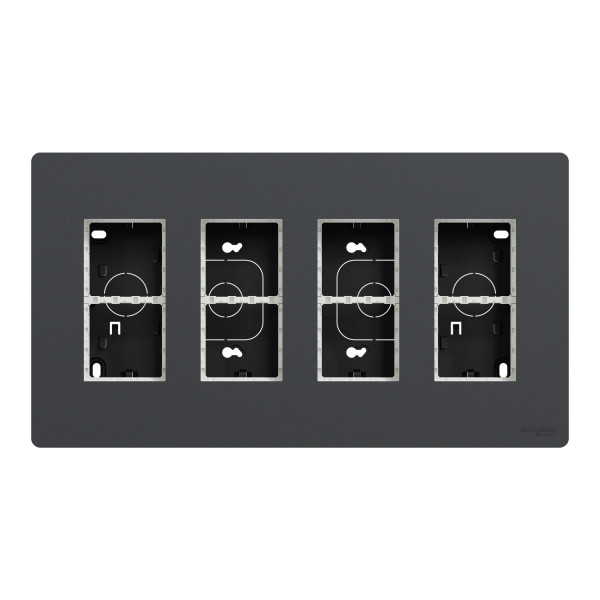 Schneider unica2 - boîte de concentration saillie complète - 4 col de 4 mod - anthracite