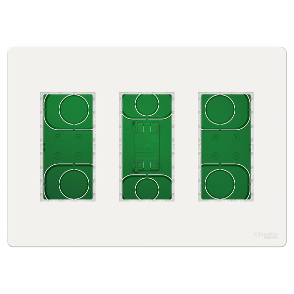 Schneider unica2 - boîte de concentration encastrée complète - 3 col de 4 mod - blanc