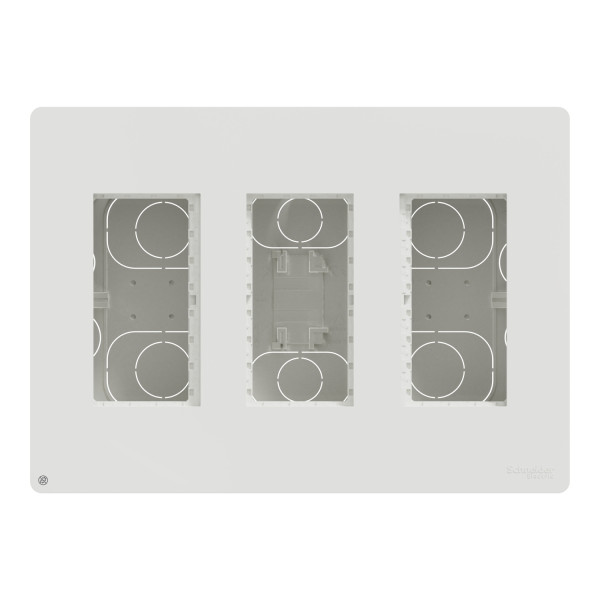 Unica - boîte de concentration encastrée complète - 3 col de 4 mod - blc antibac