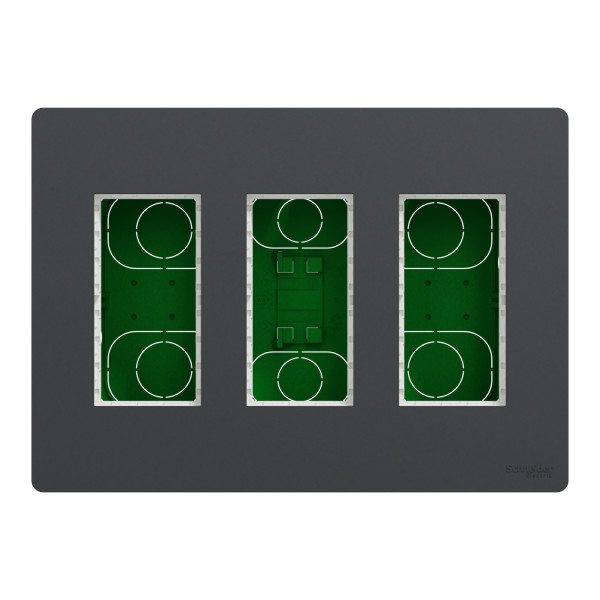 Schneider unica2 - boîte de concentration encastrée complète - 3 col de 4 mod - anthracite