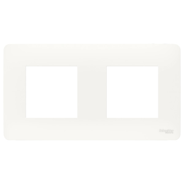 Plaque de Finition Blanche 2 Postes Unica Studio Schneider Electric