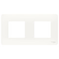Plaque de Finition Blanche 2 Postes Unica Studio Schneider Electric