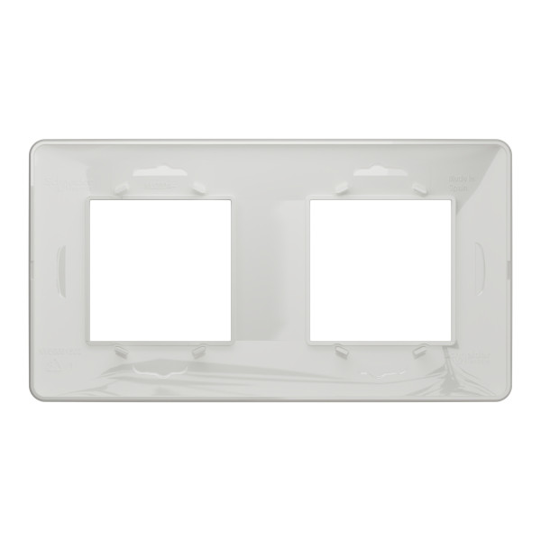 Plaque de Finition Blanche 2 Postes Unica Studio Schneider Electric