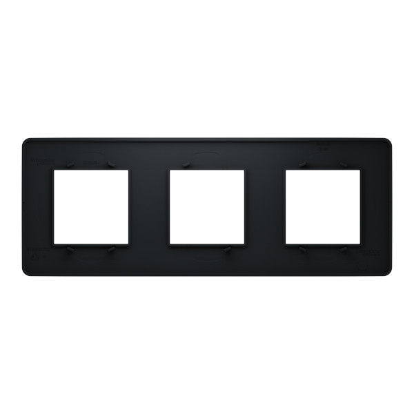 Plaque de Finition Anthracite 3 Postes Unica Studio Schneider Electric