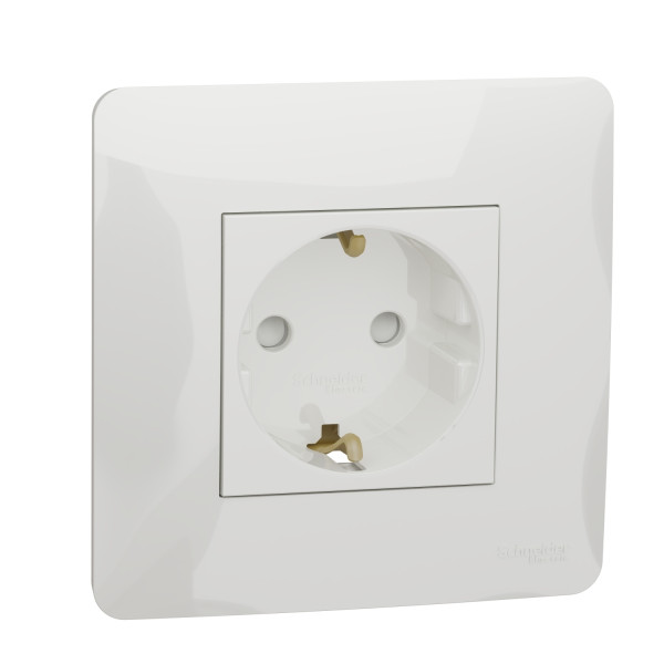 Schneider unica2 - prise 2p+t - de - bornier à vis - blanc - méca + plaque