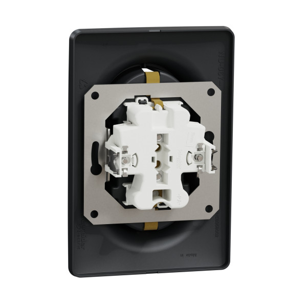 Schneider unica2 - prise double 2p+t pour boîte 1p - de - vis - anthracite - méca + plaque