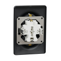 Schneider unica2 - prise double 2p+t pour boîte 1p - de - vis - anthracite - méca + plaque