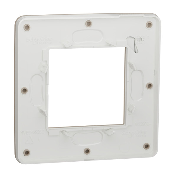 Schneider unica2 studio color - plaque de finition - taupe liseré blanc - 1 poste