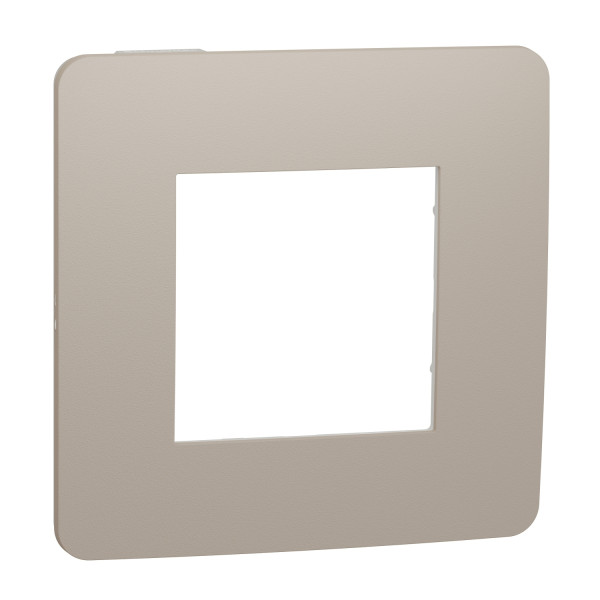 Schneider unica2 studio color - plaque de finition - taupe liseré blanc - 1 poste