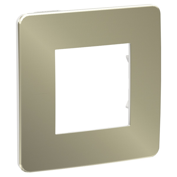Schneider unica2 studio métal - plaque de finition - bronze liseré blanc - 1 poste