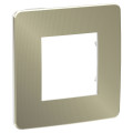 Schneider unica2 studio métal - plaque de finition - bronze liseré blanc - 1 poste