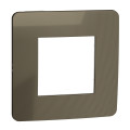 Schneider unica2 studio métal - plaque de finition - bronze liseré blanc - 1 poste