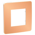 Schneider unica2 studio métal - plaque de finition - cuivre liseré blanc - 1 poste
