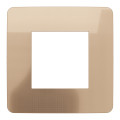 Schneider unica2 studio métal - plaque de finition - cuivre liseré blanc - 1 poste