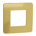 Schneider unica2 studio métal - plaque de finition - or liseré blanc - 1 poste