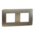 Unica studio métal n - plaque de finition - bronze liseré anthracite - 2 postes