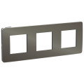 Schneider unica2 studio métal - plaque de finition - black aluminium liseré anthracite - 3p