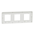 Unica studio métal n - plaque de finition - aluminium liseré blanc - 3 postes