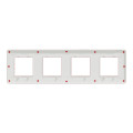 Schneider unica2 studio color - plaque de finition - rouge cardinal liseré blanc - 4 postes