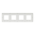 Unica studio métal n - plaque de finition - aluminium liseré blanc - 4 postes
