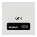 Unica - prise chargeur usb double - rapide 18w - 3,4a type a+c - 2 mod - blanc