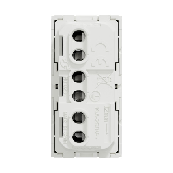 Unica - prise standard italien - 16a - 2p+t - 1 mod - blanc - méca seul