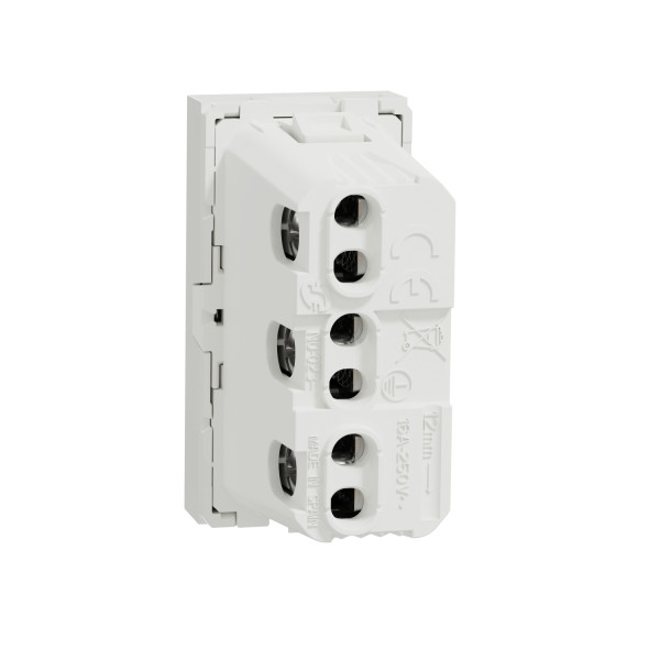 Unica - prise standard italien - 16a - 2p+t - 1 mod - blanc - méca seul