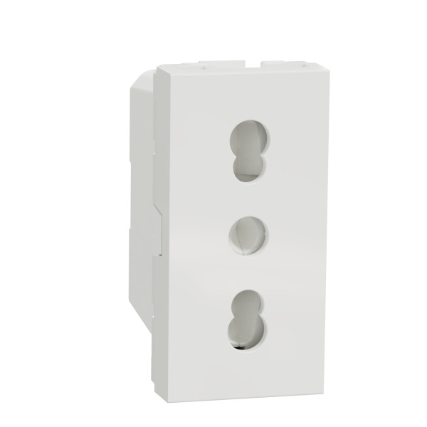 Unica - prise standard italien - 16a - 2p+t - 1 mod - blanc - méca seul