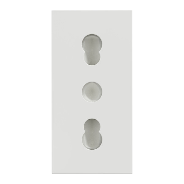 Unica - prise standard italien - 16a - 2p+t - 1 mod - blanc - méca seul