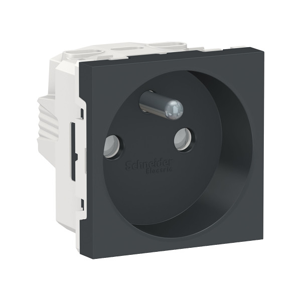 Prise 2P+T Française 90° Anthracite Unica Schneider Electric – Mécanisme Seul