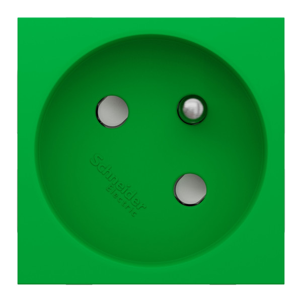 Schneider unica2 - prise 2p+t - fr - 45° - raccord rapide traversant - vert - méca seul