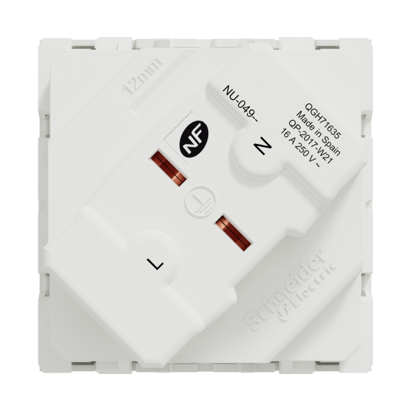 Schneider unica2 - prise 2p+t - fr - 45° - goulotte - raccord rapide - blanc - méca seul