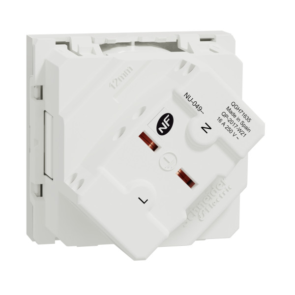 Schneider unica2 - prise 2p+t - fr - 45° - goulotte - raccord rapide - blanc - méca seul