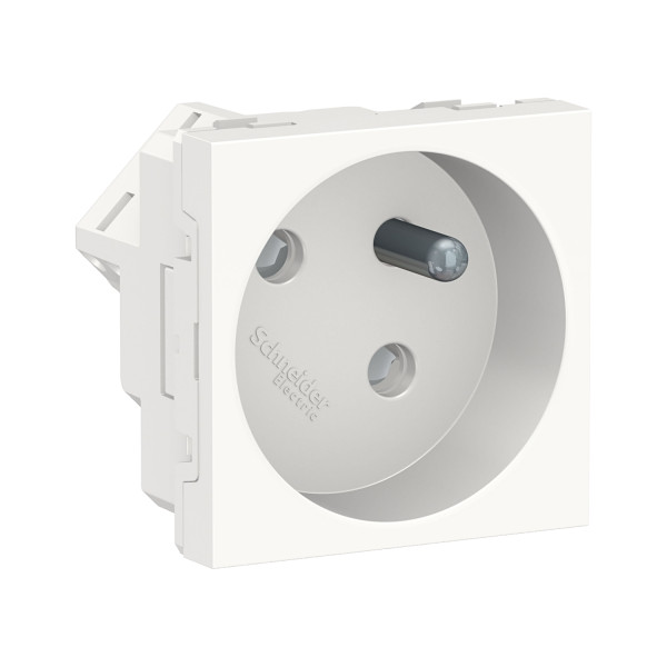 Schneider unica2 - prise 2p+t - fr - 45° - raccord rapide travers - blanc antim - méca seul