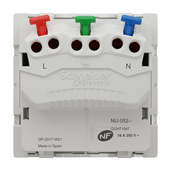Prise de Courant 2 P + T Blanche Unica Schneider Electric - Affleurant - Raccord Rapide -Mécanisme Seul