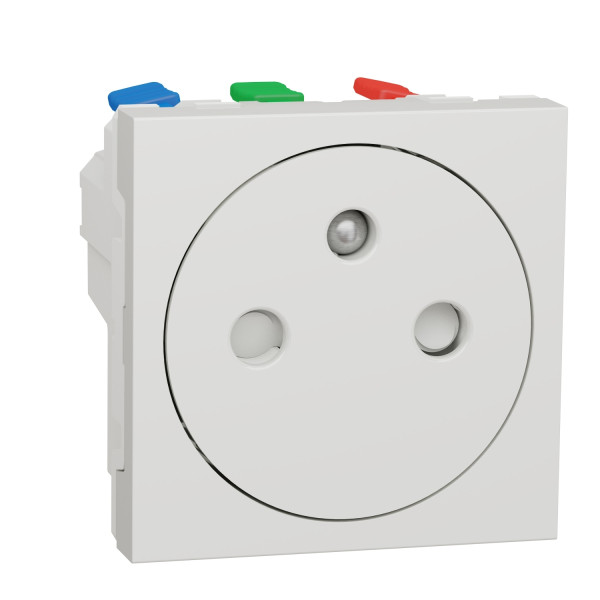 Prise de Courant 2 P + T Blanche Unica Schneider Electric - Affleurant - Raccord Rapide -Mécanisme Seul