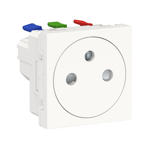 Schneider unica2 - prise 2p+t - fr - 90° - goul - affleur - connex rap - blanc - méca seul