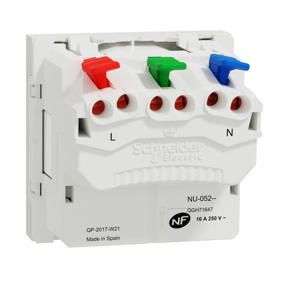 Schneider unica2 - prise 2p+t - fr - 90° - affleur - raccord rapide - blanc anti - mécanique seul